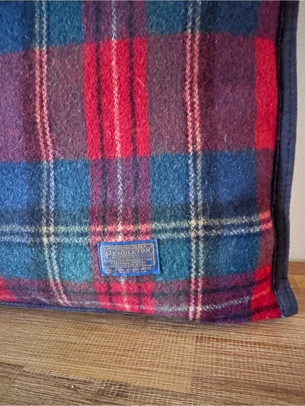 Pendleton 20” Wool Plaid Throw Pillows Set of 2 Red Tartan Cabin Lodge Decor - Picture 6 of 9